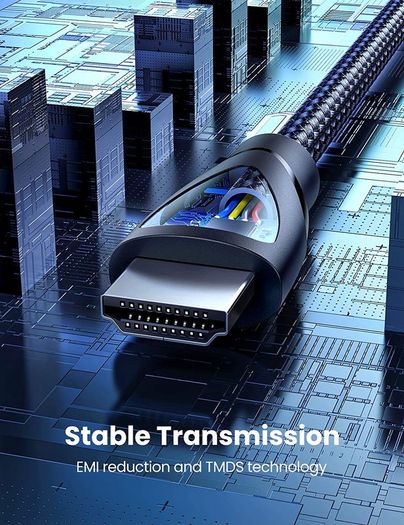 Ugreen 3M HDMI 2.1 UHD/3D 8K (7680x4320@60Hz) 48Gbps Ultra High Speed Cotton Braided (Nickel-Plated) Cable (Brand New/Warranty)