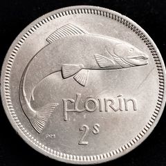 Ireland - 1964 - Irish 2s - Florin - Salmon - KM.15a - High Grade - [2678]