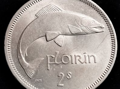 Ireland - 1964 - Irish 2s - Florin - Salmon - KM.15a - High Grade - [2678]