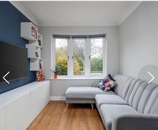 Eazy Living grey 3 seater corner sofa with foot stool