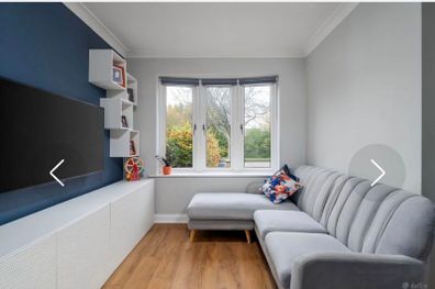 Eazy Living grey 3 seater corner sofa with foot stool