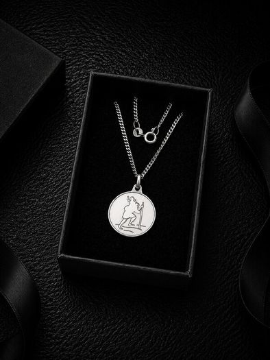 Vintage 925 Sterling Silver St Christopher Necklace