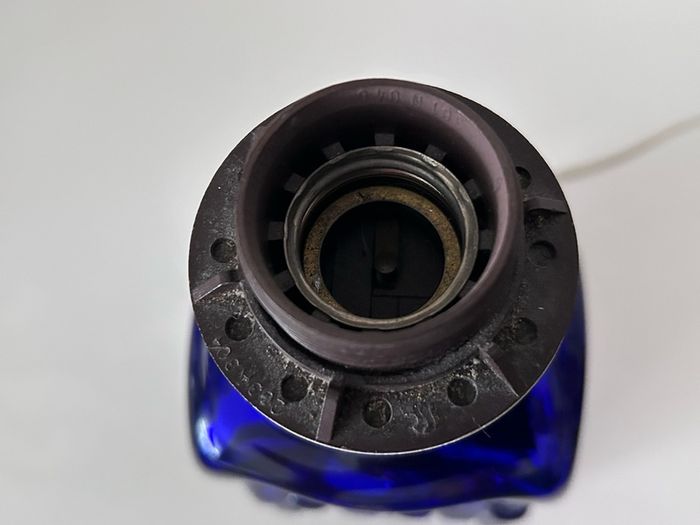 Cobalt blue Swedish lamp base by Josef Schott