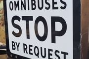 original Enamel Sign Omnibuses Stop