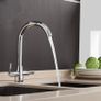 Kitchen Mixer Tap Dual Lever Swivel Spout Chrome Sink Taps (FREE POSTAGE) Image 6