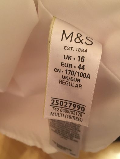 M&S Stripped Occassion Dress Size 16 - worn once