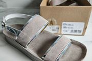 Greek Fantasy Sandals leather suede Model S306 Amelia grey silver size UK 6.5 RRP 65 new &amp; boxed