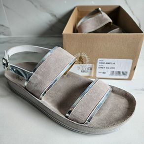 Greek Fantasy Sandals leather suede Model S306 Amelia grey silver size UK 6.5 RRP 65 new & boxed