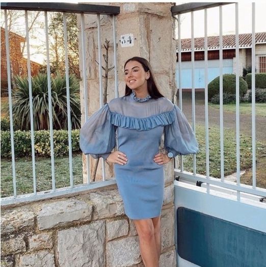 Zara knit organza sleeve dress