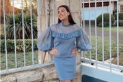 Zara knit organza sleeve dress