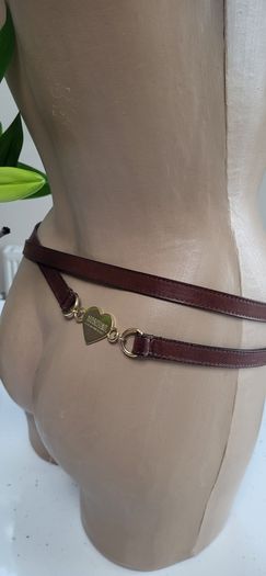 MOSCHINO CheapNChic tan leather belt with gold hardware - Rrp 220 (New)