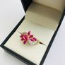 9ct Yellow Gold Ruby & Diamond Cluster Ring Image 3