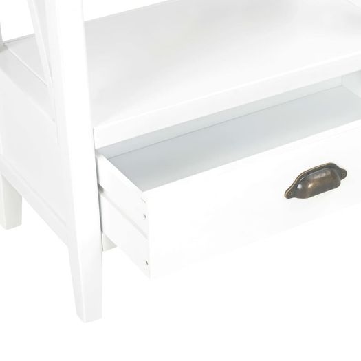 Bookcase with 1 Drawer White 60x30x170 cm MDF