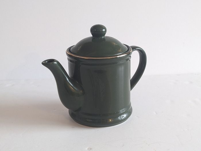 Vintage 1996 Taiwan Ceramic Green Teapot