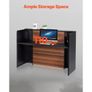 Reception Desk, 62.99 x 23.62 x 43.70 in Rectangular Front Counter Table, Office Reception Desk Front Retail Counter with LED Light, Image 6