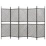 5-Panel Room Divider Poly Rattan Brown 300x200 cm Image 5