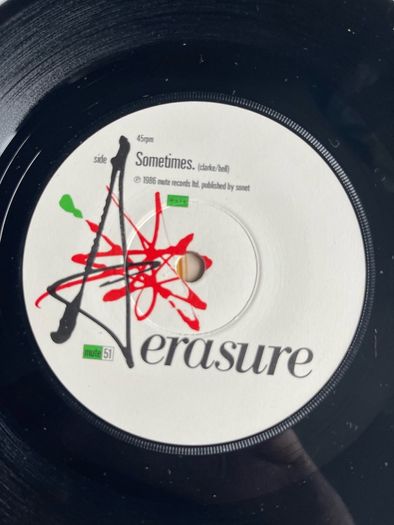Erasure. Sometimes picture sleeve vinyl record single in vg+ condition