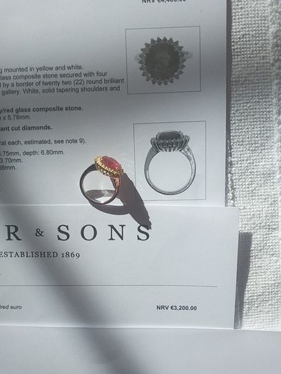 3.5 Carat Ruby and diamond ring with papers