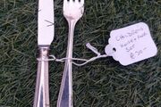 antique Children's Knife and Fork Set