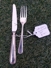 antique Children's Knife and Fork Set