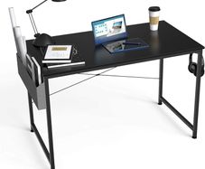 FREE EXPRESS SHIPPING Writing Computer Desk, Office Work Desk for student and worker, Laptop Table with Storage Bag and Headphone Hook,Modern Simple Style Desks for Bedroom, Home