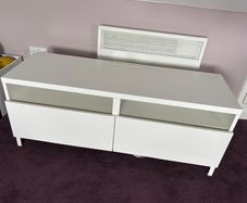 White TV Bench / Stand with Drawers