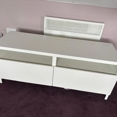 White TV Bench / Stand with Drawers