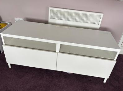 White TV Bench / Stand with Drawers