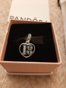 genuine Pandora silver '18' charm