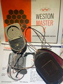light meter Weston Master V hand held light exposure f/stop meter vintage case