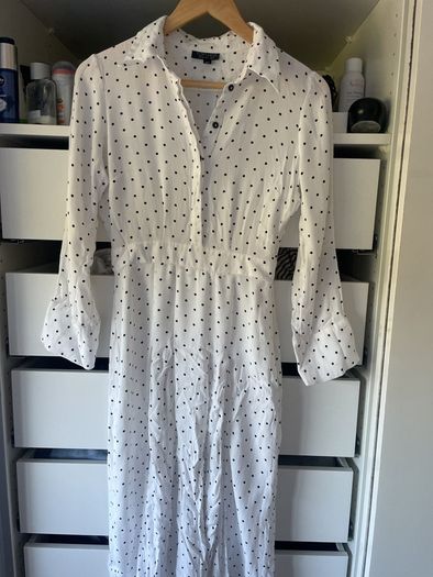 Top shop white black spot dress