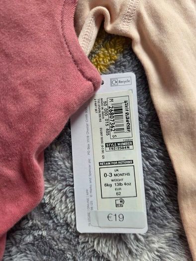 0-3m, Brand-New M&S Pink Soft Dungarees and Bodysuit
