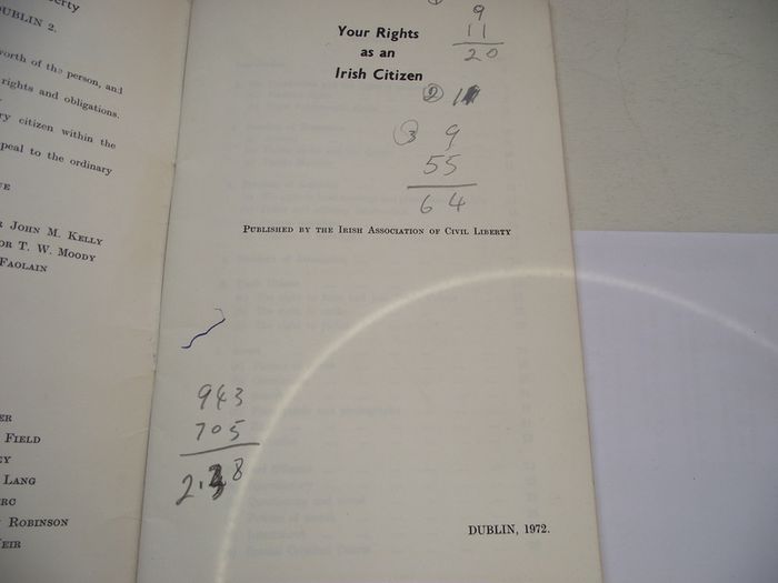 1972 'Your Rights as an Irish Citizen' booklet