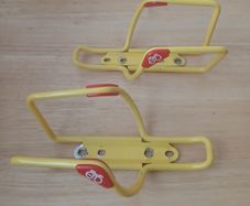Vintage Yellow Steel Bicycle Bottle Cages Pair
