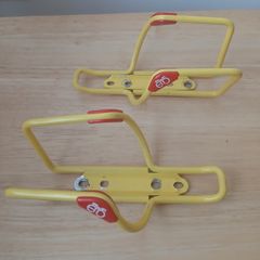 Vintage Yellow Steel Bicycle Bottle Cages Pair