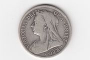 1895 Half Crown, 2/6, 92.5% Silver, Old Head or Veiled Head, Coin ( no. 296)