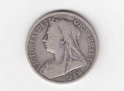 1895 Half Crown, 2/6, 92.5% Silver, Old Head or Veiled Head, Coin ( no. 296)