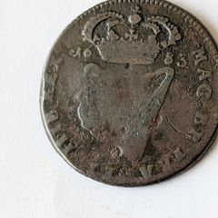 1683 Irish Halfpenny, Charles 11