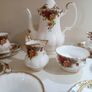21 piece Coffee Set With Medium Coffee Pot Royal Albert Old Country Roses  For 6 Person Setting, Bone China Image 4