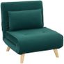 Folding armchair with bed function, foldable velvet-look recliner, adjustable backrest, up to 120 kg capacity, Dark green Image 4