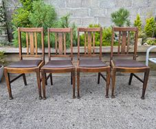 Set of 4 Arts & Crafts oak dining chairs
