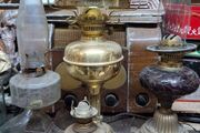 Variety of old oil lamps