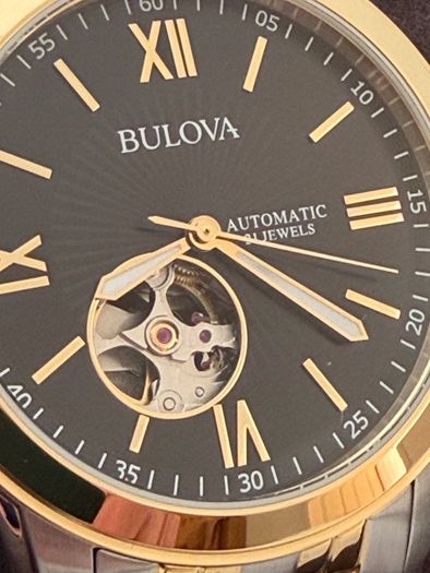 Bulova open heart mens watch