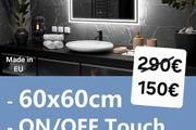 LED Bathroom Mirror 60x60cm Flowing LED Touch Switch