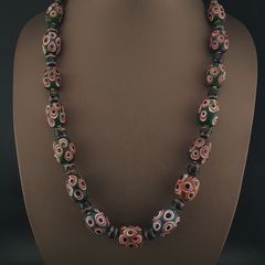 Antique Venetian Style Eyes Glass Big Beads Necklace