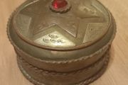 Moorish metal trinket box, hand made, D18 post 3e