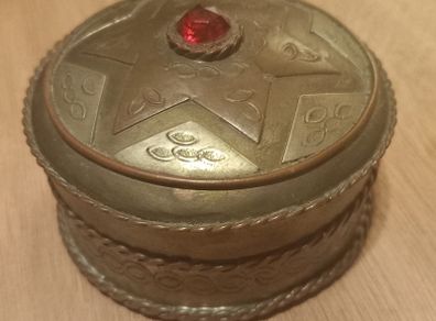 Moorish metal trinket box, hand made, D18 post 3e