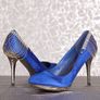 chain high heels royal blue or black Image 3