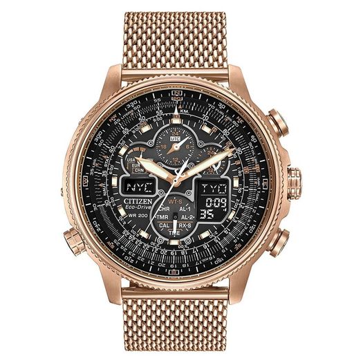 Citizen Navihawk A-T Rose Gold Mesh Watch