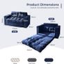 Sofa Bed, Loveseat Sofa Convertable with 2 Pillows, 2 in 1 Comfy Corduroy Sofa 2 Seater, Floor Lounger Pull Out Sleeping Area 101x196CM, 15cm Thincken Foam Image 3